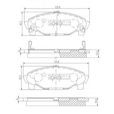 NIPPARTS J3606011 Комплект гальмівних колодок, дискове гальмо