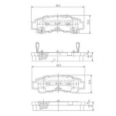 NIPPARTS J3611033 Комплект гальмівних колодок, дискове гальмо