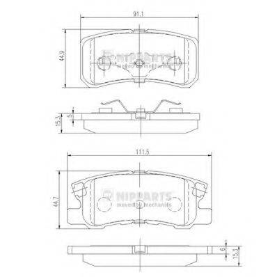 NIPPARTS J3615010 Комплект гальмівних колодок, дискове гальмо