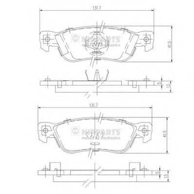 NIPPARTS J3619000 Комплект гальмівних колодок, дискове гальмо