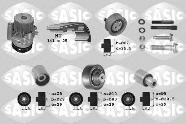 SASIC 3906002 Водяний насос + комплект зубчастого ременя