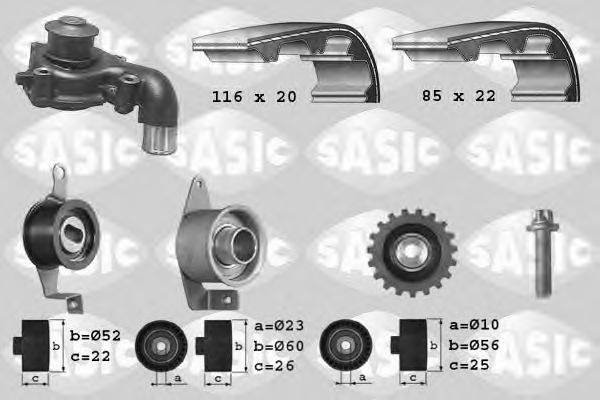 SASIC 3906013 Водяний насос + комплект зубчастого ременя