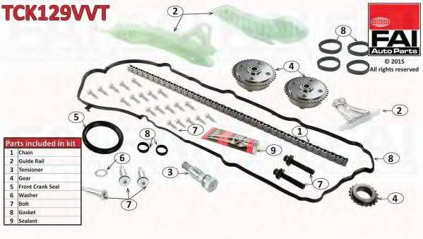 FAI AUTOPARTS TCK129VVT Комплект мети приводу розподільного валу