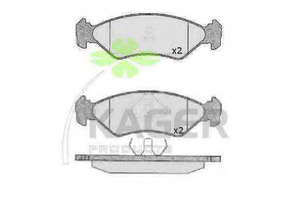 KAGER 350136 Комплект гальмівних колодок, дискове гальмо