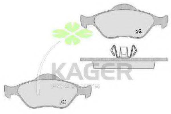 KAGER 350481 Комплект гальмівних колодок, дискове гальмо