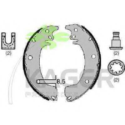 KAGER 340058 Комплект гальмівних колодок