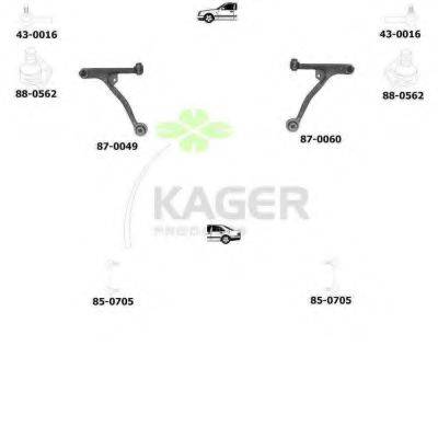 KAGER 801134 Підвіска колеса