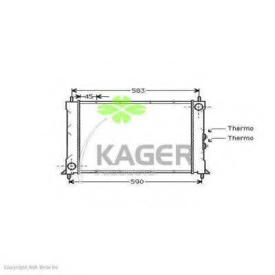 KAGER 310076 Радіатор, охолодження двигуна