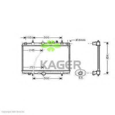 KAGER 310879 Радіатор, охолодження двигуна