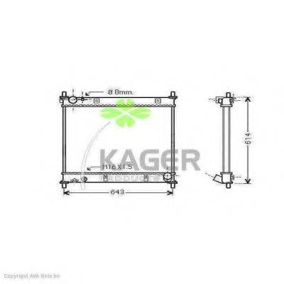 KAGER 313046 Радіатор, охолодження двигуна