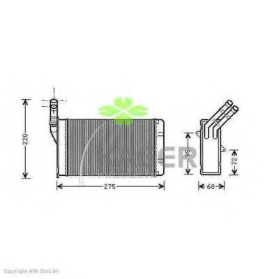 KAGER 320018 Теплообмінник, опалення салону