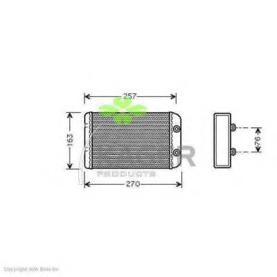 KAGER 320055 Теплообмінник, опалення салону