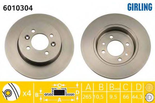GIRLING 6010304 гальмівний диск
