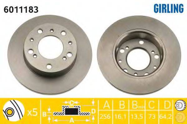 GIRLING 6011183 гальмівний диск