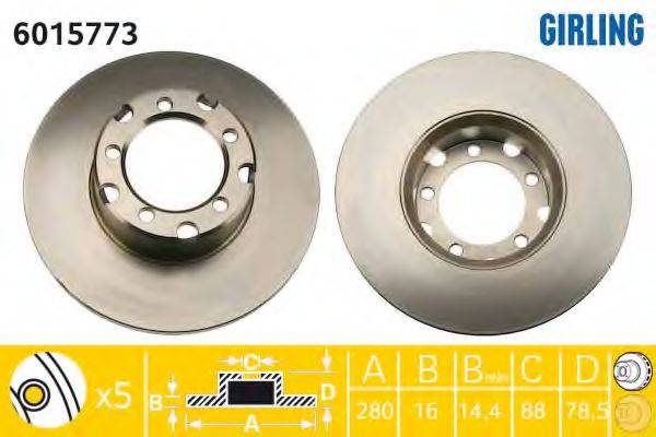 GIRLING 6015773 гальмівний диск