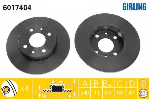 GIRLING 6017404 гальмівний диск