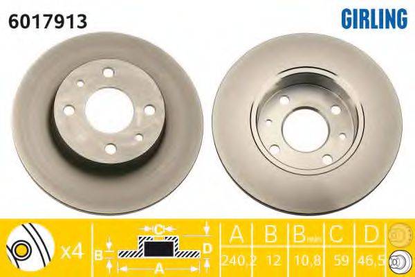 GIRLING 6017913 гальмівний диск
