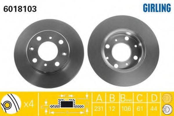 GIRLING 6018103 гальмівний диск