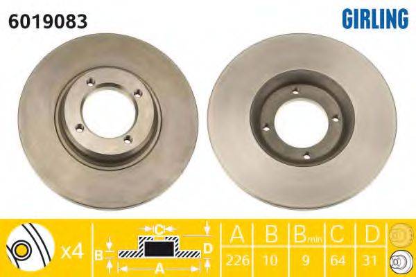 GIRLING 6019083 гальмівний диск