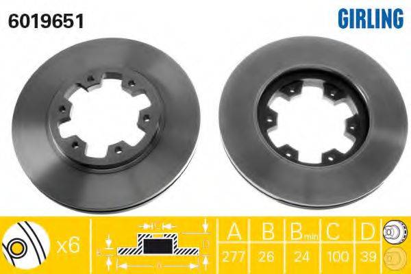 GIRLING 6019651 гальмівний диск