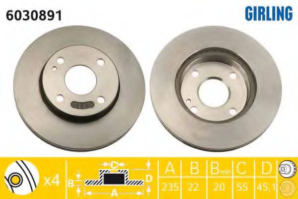 GIRLING 6030891 гальмівний диск