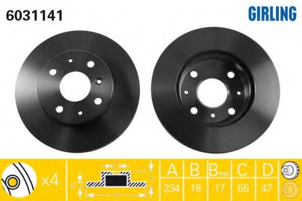 GIRLING 6031141 гальмівний диск
