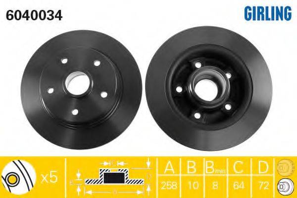 GIRLING 6040034 гальмівний диск
