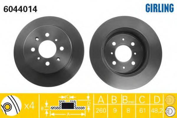 GIRLING 6044014 гальмівний диск