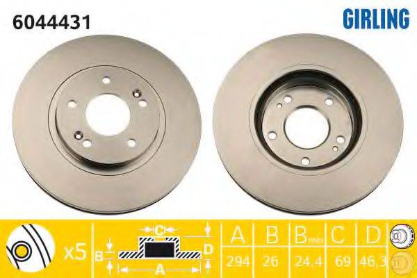 GIRLING 6044431 гальмівний диск
