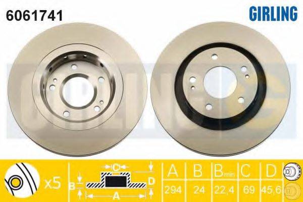 GIRLING 6061741 гальмівний диск