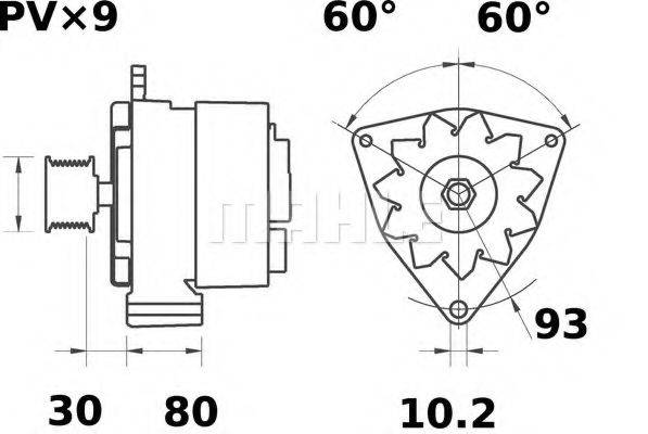 MAHLE ORIGINAL MG587 Генератор