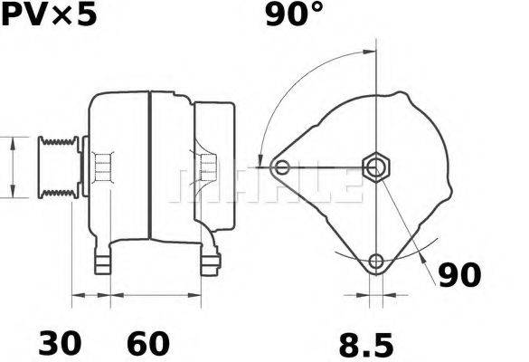 MAHLE ORIGINAL MG214 Генератор