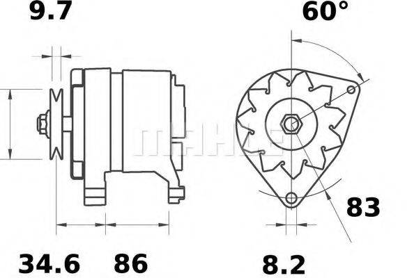 MAHLE ORIGINAL MG196 Генератор