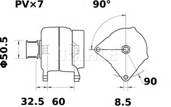 MAHLE ORIGINAL MG76 Генератор