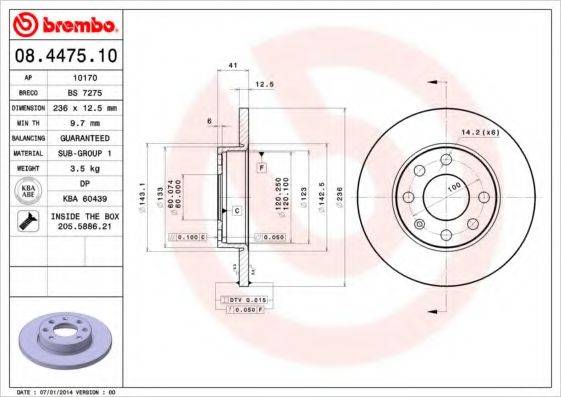 BRECO BS7275 гальмівний диск