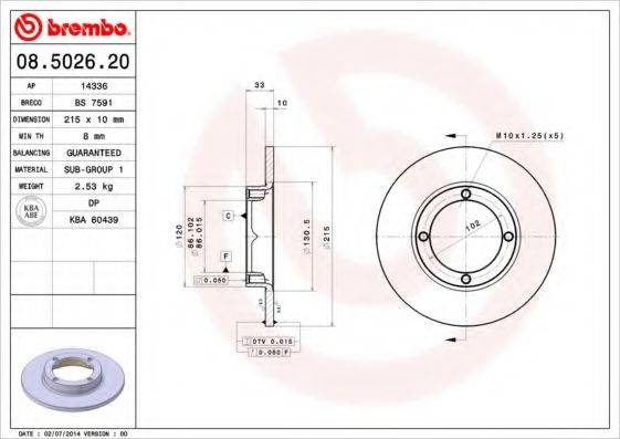 BRECO BS7591 гальмівний диск