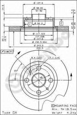 BRECO BS7858 гальмівний диск