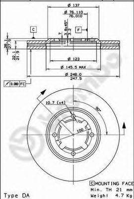 BRECO BS8087 гальмівний диск