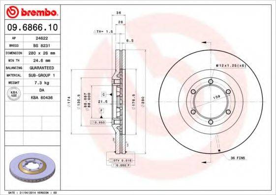 BRECO BS8231 гальмівний диск