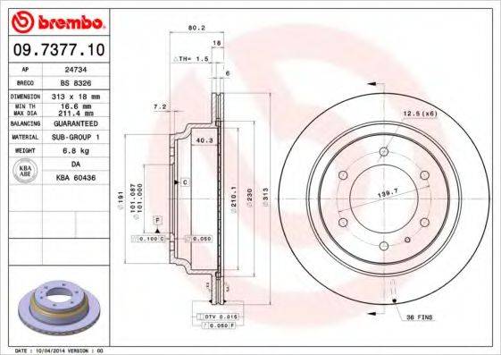 BRECO BS8326 гальмівний диск