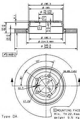 BRECO BS8497 гальмівний диск