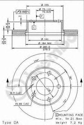 BRECO BS8529 гальмівний диск