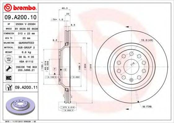 BRECO BS8638 гальмівний диск