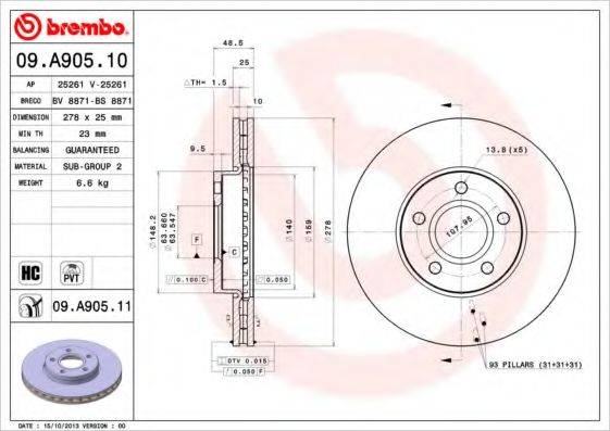 BRECO BS8871 гальмівний диск