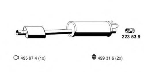 ERNST 330275 Середній глушник вихлопних газів