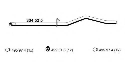ERNST 334525 Труба вихлопного газу