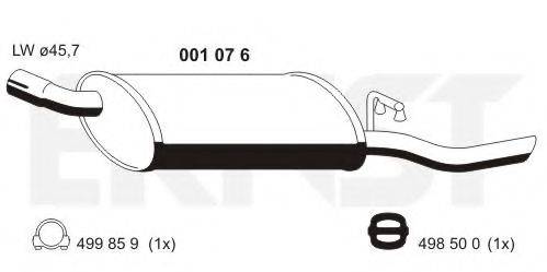 ERNST 001076 Глушник вихлопних газів кінцевий