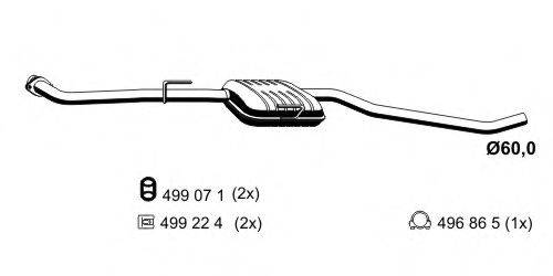 ERNST 024242 Середній глушник вихлопних газів