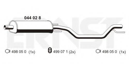 ERNST 044028 Середній глушник вихлопних газів