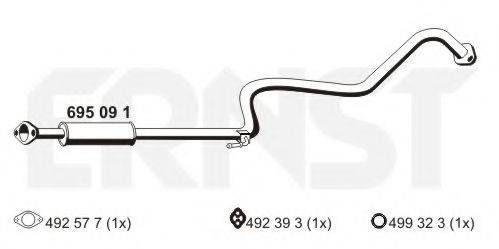 ERNST 695091 Середній глушник вихлопних газів